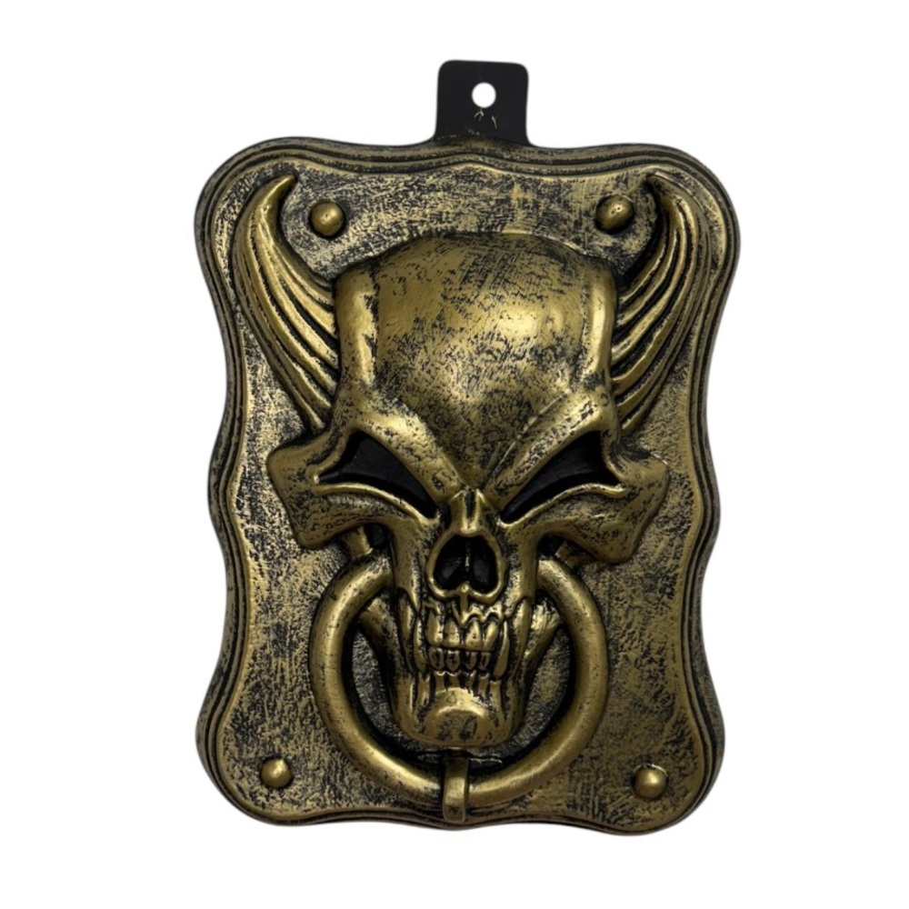 Rubie’s brand gold colored plastic giant door knocker, in perfect condition!